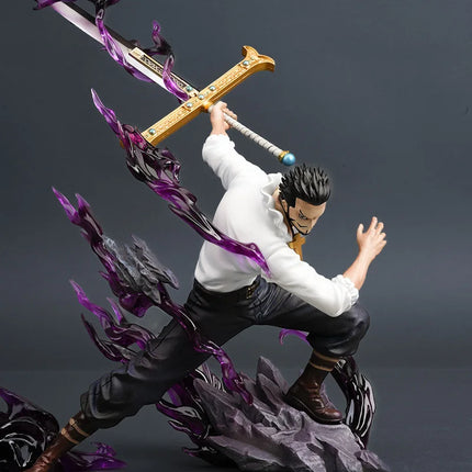35cm One Piece Anime Figures Dracule Mihawk Figure Cosplay Model Pvc Statue Collection Doll Desk Ornaments Birthday Gift