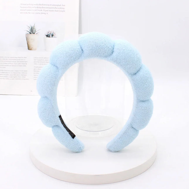 Women Girls Sponge Co Spa Makeup Bubble Terry Cloth Headband Puffy Retro Hair Bands Soft Hairband Headwear