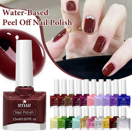 6pcs/set 15ml Water-Based Nail Polish Long Lasting Quick Drying No Need of Lamp to Cure Nail Supplies Vernis for Nails Manicure