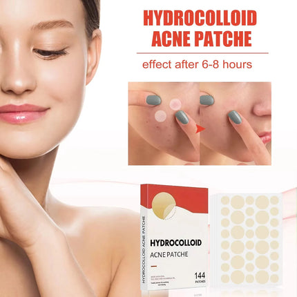 144pcs Invisible Removal Pimple Anti-Acne Hydrocolloid Patches Spots Marks Concealer Repair Sticker Waterproof Beauty-health