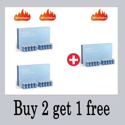 Blue Copper Peptide Freeze-Dried Powder Set Oligopeptide Anti Wrinkle Essence Shrink Pores Acne Treatment Skincare Serum 20pcs
