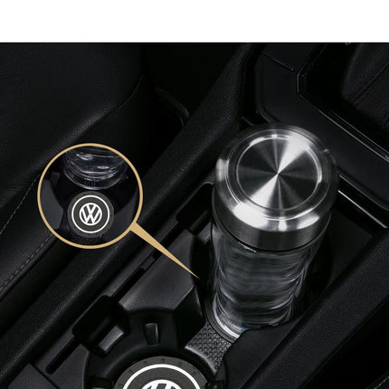 2Pcs Car Interior Coasters Silicone Water Cup Anti-slip Mats For VW Tiguan Arteon Taigo Caddy CC e-up! Golf Polo Passat Amarok