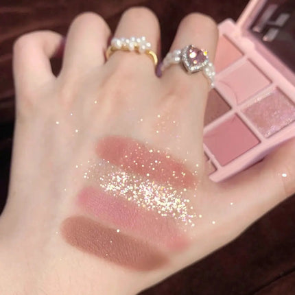 DIKALU Nine Color Eyeshadow Tray Nine Palace Grid Matte Pearl Summer Milk Tea Purple Peach Pink Fresh Niche