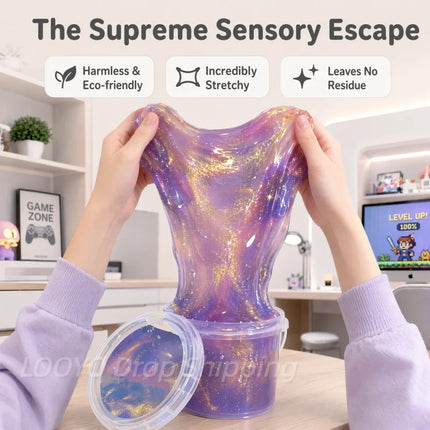Super Large Box Slime Bucket Giant Bubble Milk Fake Water Decompress Toy Non Stick Hand Can Cover Bubble Pure Handmade Kids Gift