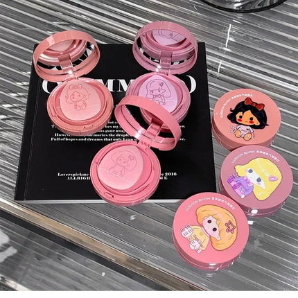 Cushion Blush Blendable Shade with Powder Puff Whitening without Sticking Long Lasting Gege Bear Makeup Blusher