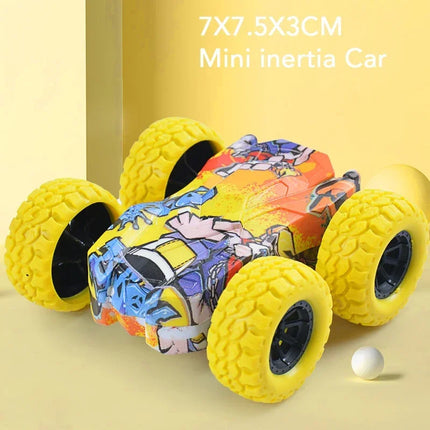 Multi Color Graffiti Creative Pull Back Car Double-Side Vehicle Inertia Safety and Fall Resistance Shatter Proof Model for Kids