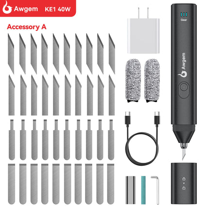 Awgem 40KHz Handheld Ultrasonic Cutter Ultrasonic cutting knife DIY Electric Carving Tools for Plastic/Resin/3D Printing/Textile