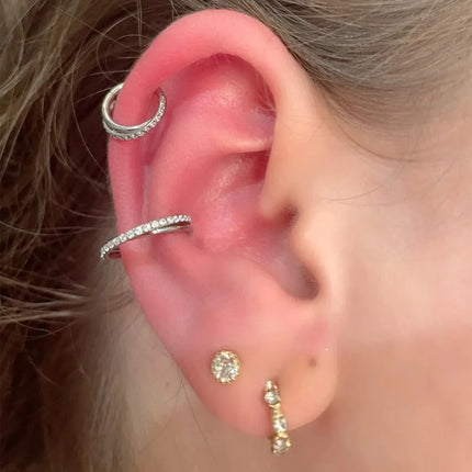 G23 Titanium Hinged Segment Ring Tragus Daith Earring Piercing Jewelry Nose Ring Cartilage Hoops Double Row Helix Septum Ring
