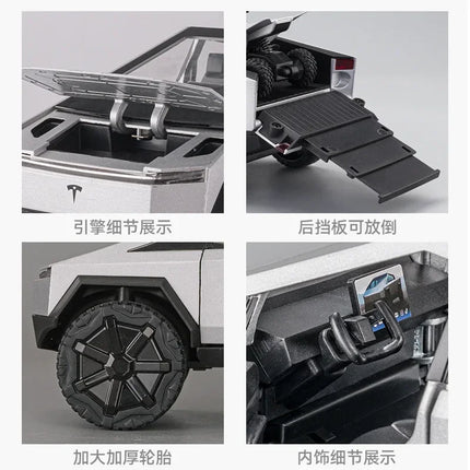 1:24  Pickup car Simulation Diecast Metal Alloy Model car Sound Light Pull Back Collection Kids Toy Gifts A545