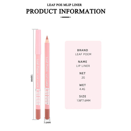 12 Color Nude Matte Lipstick Pencil Long-lasting Waterproof Lip Pencil High Pigmented Lip Liner Lip Makeup Tool