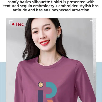 High-End Pure Cotton T-Shirt Women's Summer 3/4 Sleeve 2025 New Korean Style Fashionable Simple Slimming Top Body Shirt
