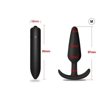 3 Sizes Anal Plug Soft Silicone Butt Plug Bullet Vibrator Stimulator Adult Sex Toys for Men/Women Anal Prostate Massager for Gay