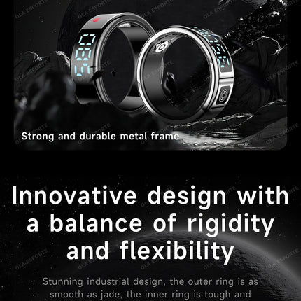 2026 Smart Ring with Display Screen and Touch, Wireless Charging, Health Manager, 5 ATM Waterproof For Men Women Rings R12 R11