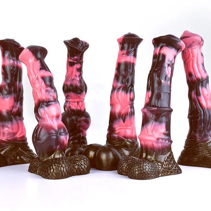FAAK Silicone Long Penis Fantasy Knot Horse Dildo With Sucker Sex Toys For Women Anal Plug Female Masturbator Adult Games