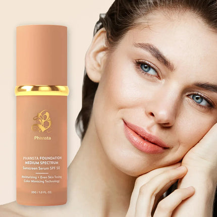4 in 1 Foundation Liquid Hydrating Medium Full Coverage Concealer SPF 50+ Longwearing Waterproof Foundation Natural Face Makeup