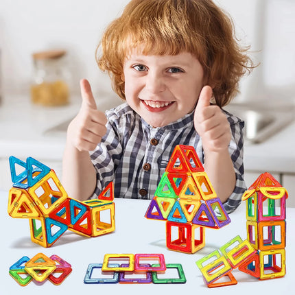 30/62/92PCS Magnetic Building Blocks Constructor Set 3D STEM Educational Toys For 3Years+ Old Kids Boys Girls Birthday Gifts