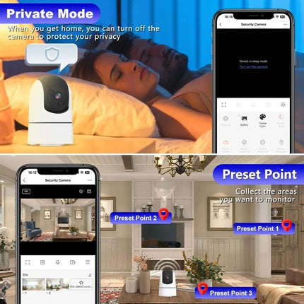 ANSVICAM Tuya 6MP HD 5G WiFi Indoor Security Camera 6x Zoom Baby Monitor Night Vision Auto Motion Detection 2-Way Audio Cameras