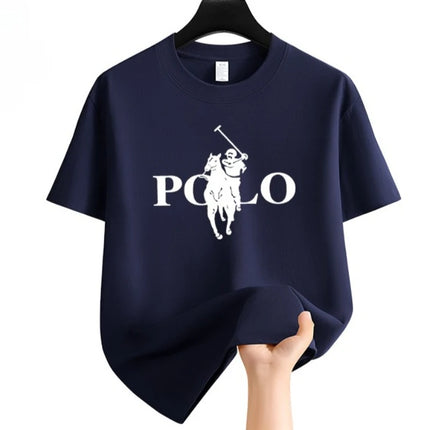 Summer Fashion Brand Men's Business Casual Short-sleeved T-shirt Loose and Versatile Crew Neck Breathable Top