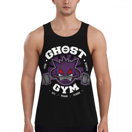 Pokemoned Gym Gengar Compression Muscle Tank Top Mens Gym Sleeveless Tees Sports Wear Male Bodybuilding Fitness Training Vest