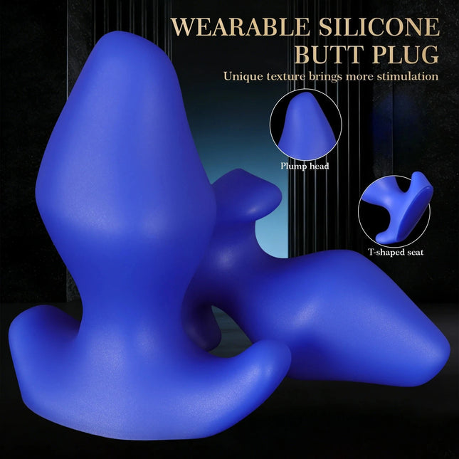 Wearable Anti-Drop Anal Plug Dilator Prostate Massage Big Butt Anal Training Wear Anal Butt Plug for Women Men Adult Sex Toys