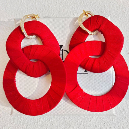 Original Design Handmade Custom Silk Earrings Exaggerated Large Hoops Fashionable Minimalist Women's Large Loop Earrings