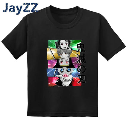 Children's Demon Slayer Anime Cartoon T-Shirt Fun Kids' Clothing Baby Boys and Girls Summer Fashion T-Shirt
