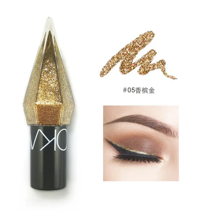 5pc/set Shiny Eye Liners Eyeshadow Waterproof Silver Rose Gold Color Glitter Sequins Eyeliner Eye Shadow Makeup Beauty Cosmetics