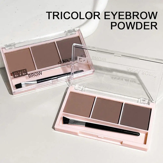 3 Colors Eyebrow Powder Shadow 3D Eyebrow Shape Waterproof and Sweatproof Natural Long-Lasting Eyebrow Powder