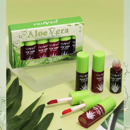 6 Color Aloe Vera Liquid Lipstick Set Color Changing Lip Gloss Lasting Moisturizing Lip Tint Beauty Korean Cosmetics Makeup Tool