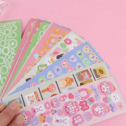 Goo Card Sticker Set Hand Account Material Guka Sticker Set DIY Handbook Material Sticker DIY Keyring DIY Keychain Making Kit