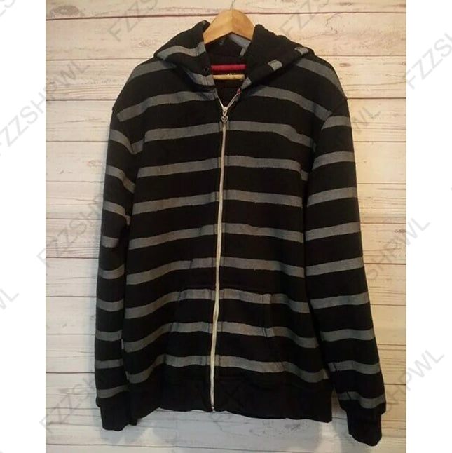 Classic Minimalist Stripe Y2K Hooded sweatshirt Grunge Goth Streetwear High street Clothes Classic Minimalist Chic Unique Top