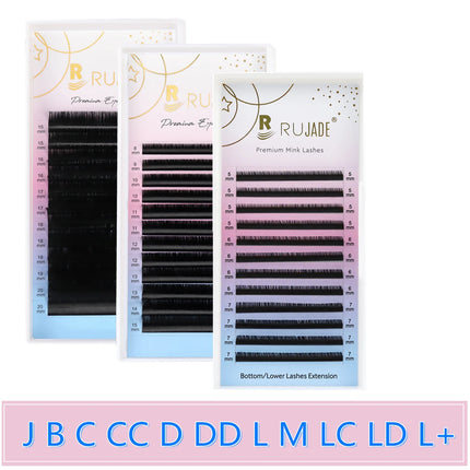 RUJADE J/B/C/CC/D/DD/L/LU/M/N/LC/LD/L+ Curl False Eyelash All Size Bottom/Lower/Long Mink Eyebrow Individual Lashes Extensions