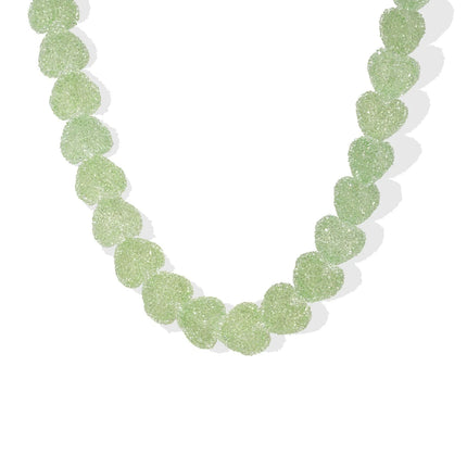 Hot selling colored love resin necklace new cute candy niche design high-end jewelry