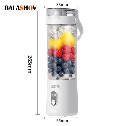 600ML Portable Juicing Cup Multifunctional Household Crushed Ice Juicer Outdoor USB Rechargeable Electric  Fruit Juice Machine