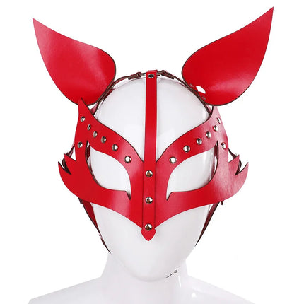 Exotic Costumes Leather Bondage Gothic Fox Mask Sleep Eyeshade Fetish PU SM Blindfold Couples Bdsm Adult Tool For Edgy Woman