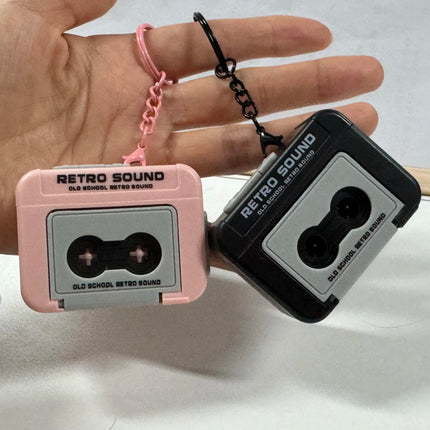 1/2Pcs Retro Recorder Keychain 15S Recorder Cassette Tape Keyring Student Bag Pendant Couple Friends Gift