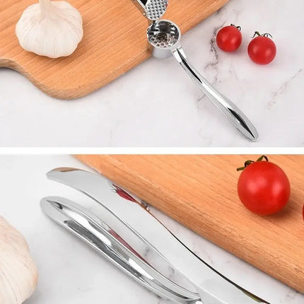 Garlic Press Anti-Skid Thickened Garlic Clip Multifunctional Zinc Alloy Stainless Steel Manual Pull Type Garlic Punch