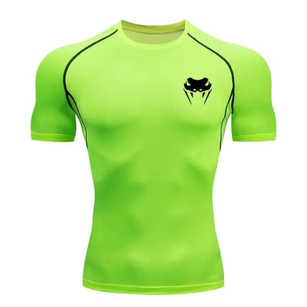 Men's Compression Shirt Short Long Jogging Sleeve Quick Dry All Season Elastic Quick-Drying Workout Top for Gym Running Fitness