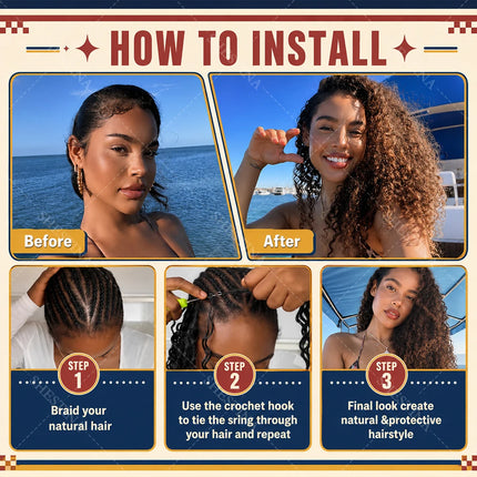 Kinky Curly Crochet Human Hair for Braids #33 Reddish Brown Colored Bulk Human Hair Pixie Curly Miracle Knots Feather Bulk Hair