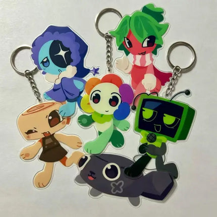Cute World Vee Astro Shelly Pebble Sprout Acrylic Keychain Kawaii Anime Bag Charm Pendant Collectible for Fans Birthday Gift