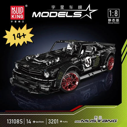 Mould King New Version of Mustang High-Difficulty Mechanical Set Puzzle Assembly Building Blocks Toy Model Ornament Gift for Men