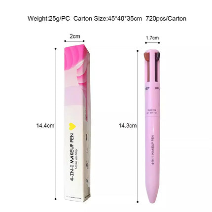 4 in 1 Long-lasting Vegan Makeup Pen Face Eye Makeup Beauty Pencil Eyebrow Eyeliner Lip Liner Highlighter Pen
