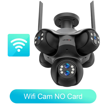 LS VISION 10K 30MP Outdoor WiFi IP Camera 6 Len 5 Screen 360° 10X Zoom PTZ Security Cam Auto Tracking CCTV Wireless Surveillance