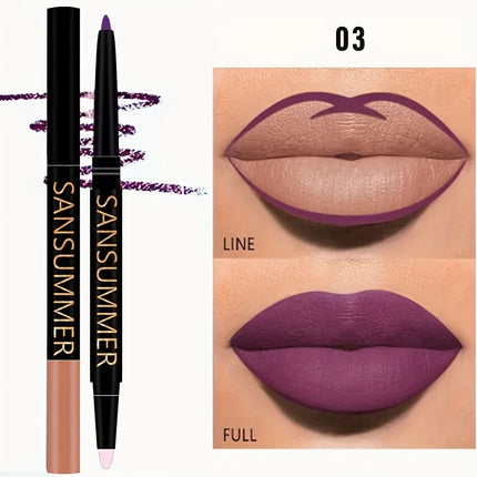 6-color Lipliner With Lip Brush Waterproof, Sweat Resistant, Velvet And Multi-color Lip Pencil Cosmetics