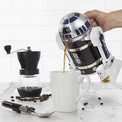 Star Wars R2-d2 960ml Moka Hand Coffee Maker Cartoon Robot Office Home Manual Thermal Stainless Steel Pressing Mini Coffee Pot
