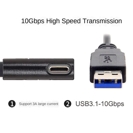 RGEEK 1m 3m 5m 90 Degrees Elbow Link Cable For Quest 2/Quest 3S/Quest 3 USB A to USB-C Steam VR Quest2 Type- C 3.1 Data Cable