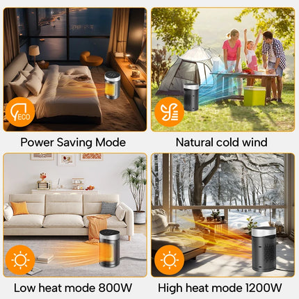 Electric Heater 1500W Space Heater Indoor Energy Saving Hot Air Heater With Remote Control Timer Warmer For Office Home