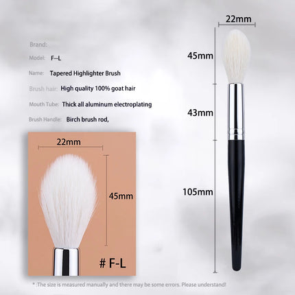 Highlighter Brush Eyeshadow Crease Brush Contour Crease Highlighter Sculpting Makeup Brushes 100% Goat Hair Tapered Beauty Tool