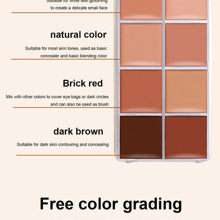 12 Color Concealer Palette Professionally Covers Dark Circles Around Eyes and Face highlight contour makeup all-in-one palette