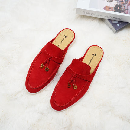 2024New women's anti slip casual loafers, fashionable cashmere flat shoes, spring and autumn men's sports driving casual shoes